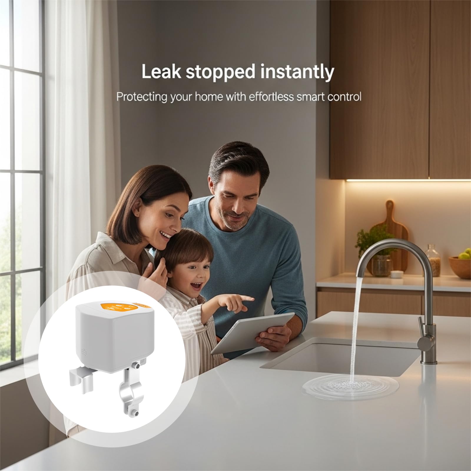 Controlador de válvula inteligente, válvula de cierre de gas de agua habilitada para Zigbee, monitoreo en tiempo real, detección de fugas, control remoto inalámbrico y temporizado, instalación de