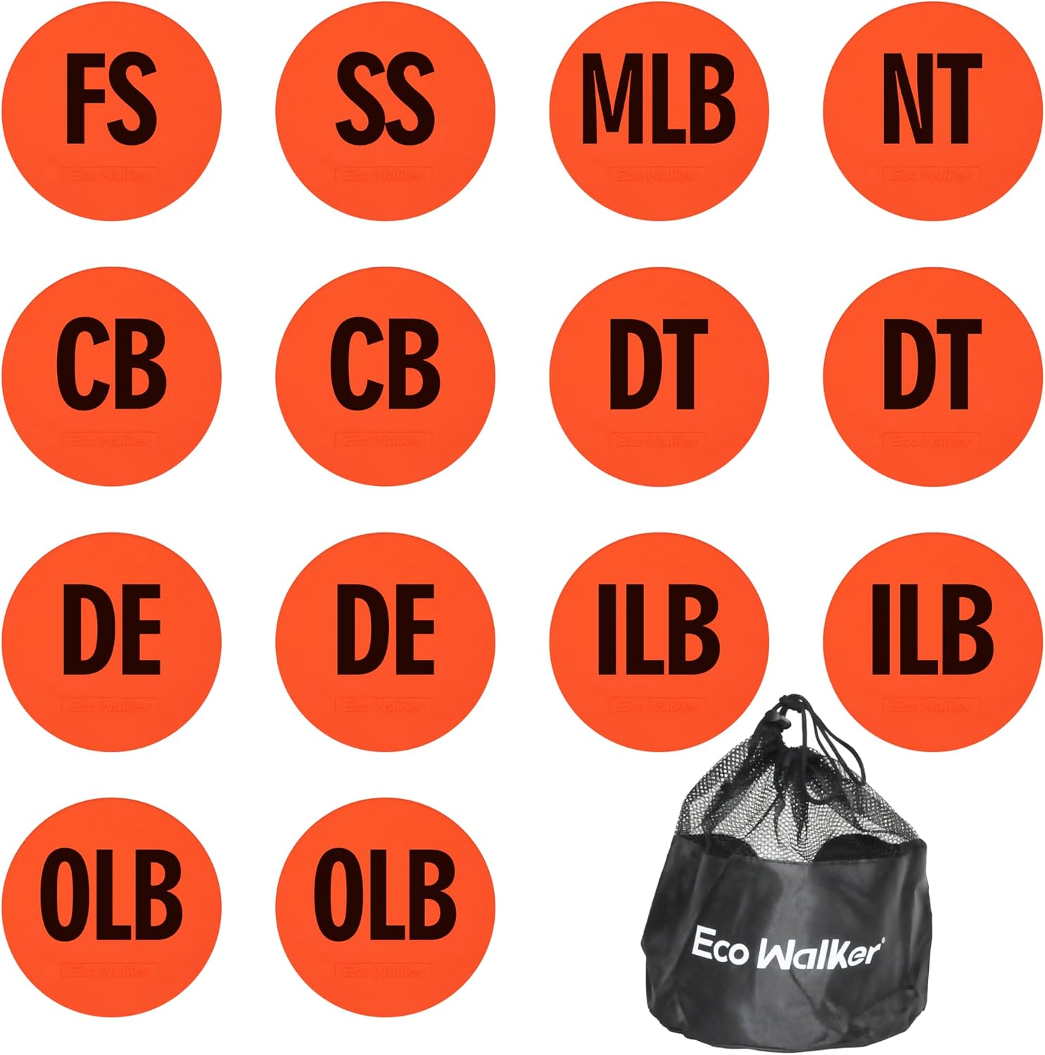 Football Defense Drill Cone Set Flexible 3-4/4-3 Defensive Formation Training Cones, Durable Marker Discs for Coaches, Practice, and Team Drills