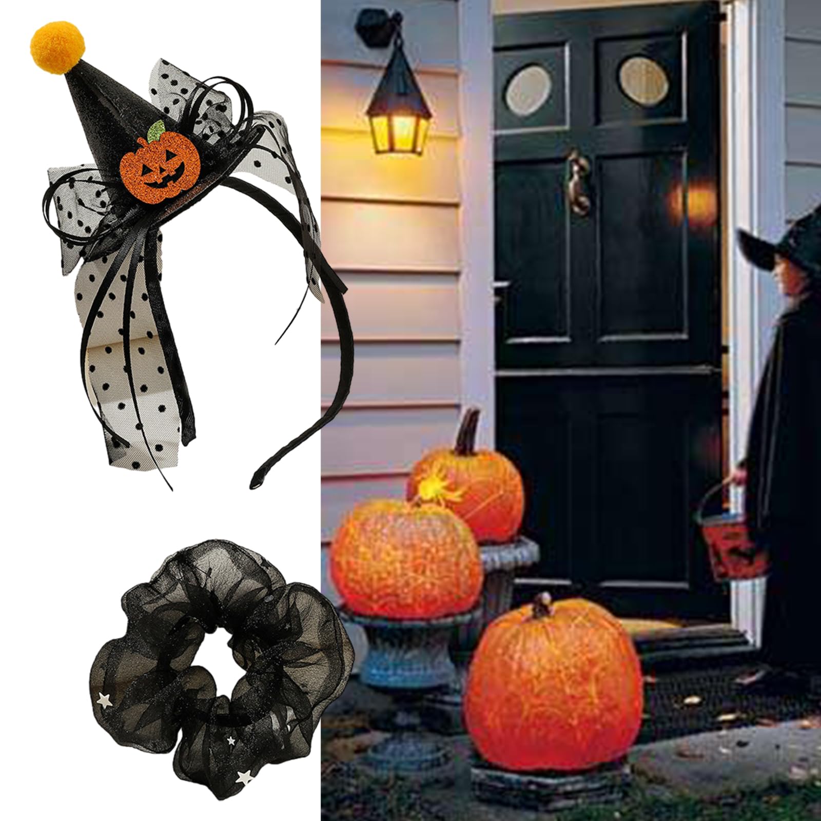 Fascia per capelli a forma di zucca arancione: fascia per capelli annodata di Halloween - Italia