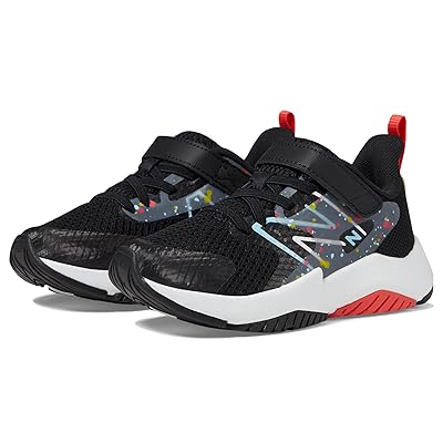 New Balance Kids Rave Run v2 Bungee Lace with Top Strap (Little Kid/Big Kid) Kids Shoes Black/Blast Red