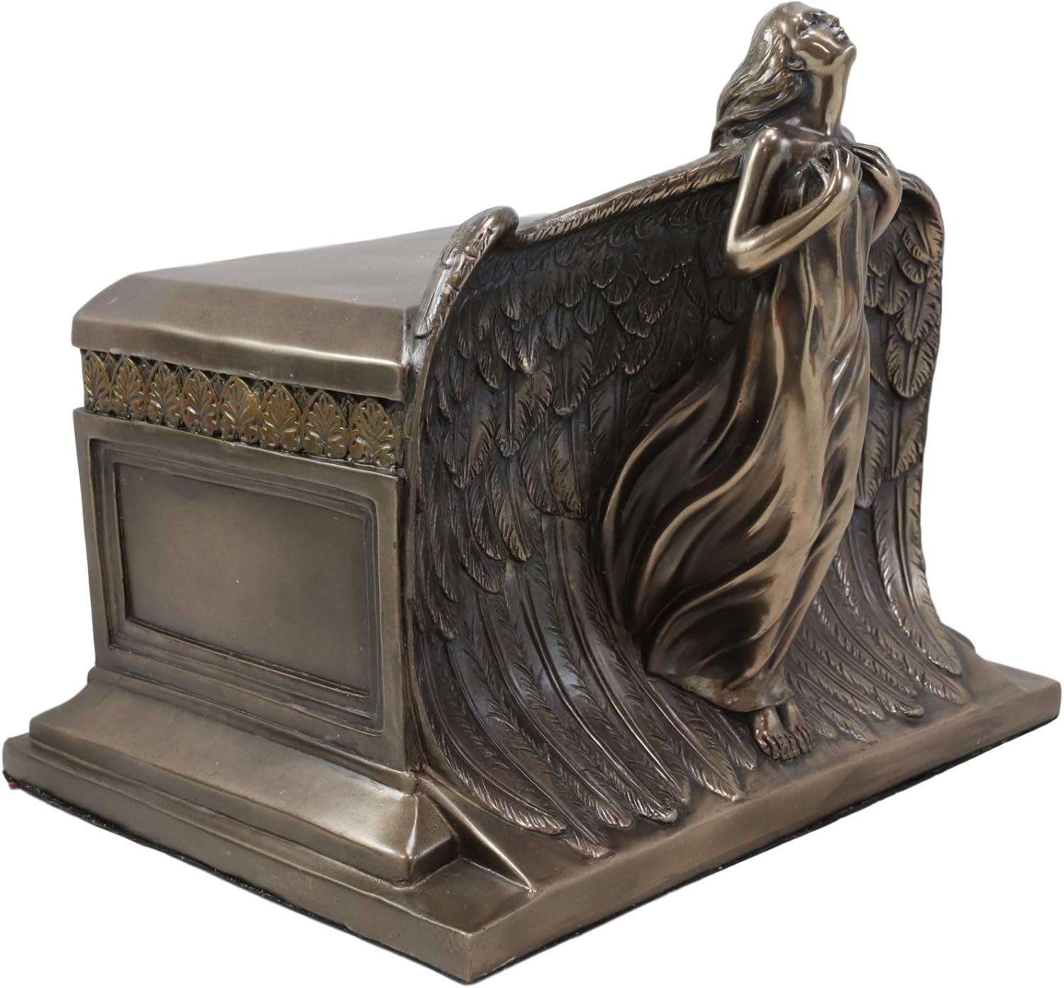 Ebros Heaven Bound Rising Angel Cremation Urn Statue Bottom Load Funeral Supply Wings of an Angel Memorial Sculpture 240 Cubic Inches Capacity (Bronze Patina)