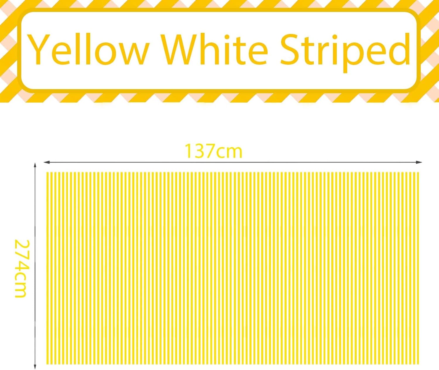 POPOYU 2Pcs Yellow Stripe Table Cloth,Yellow and White Table Covers,137 * 274cm Birthday Party Rectangular Dining Table Cover Plastic Tablecloths for Picnic,Christmas,Birthday Party Decoration - Image 3