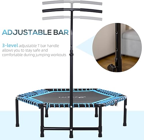 Miniatura 4 de Soozier Trampolín de rebote hexagonal para adultos, de 48 pulgadas, para entrenamiento, entrenamiento cardiovascular, para exteriores, ajustable