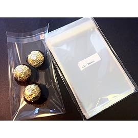 UNIQUEPACKING 100 Pcs 4 1/4 X 6 1/8 Clear Resealable Cellophane Cello Bags Good for 4x6 Item