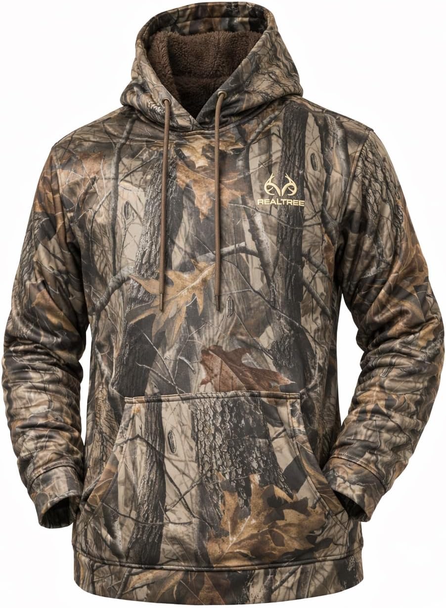 Realtree Camouflage High Pile Fleece | Poly Hoodie sweatshirts for Men and Women - Hunting Outdoor Gear