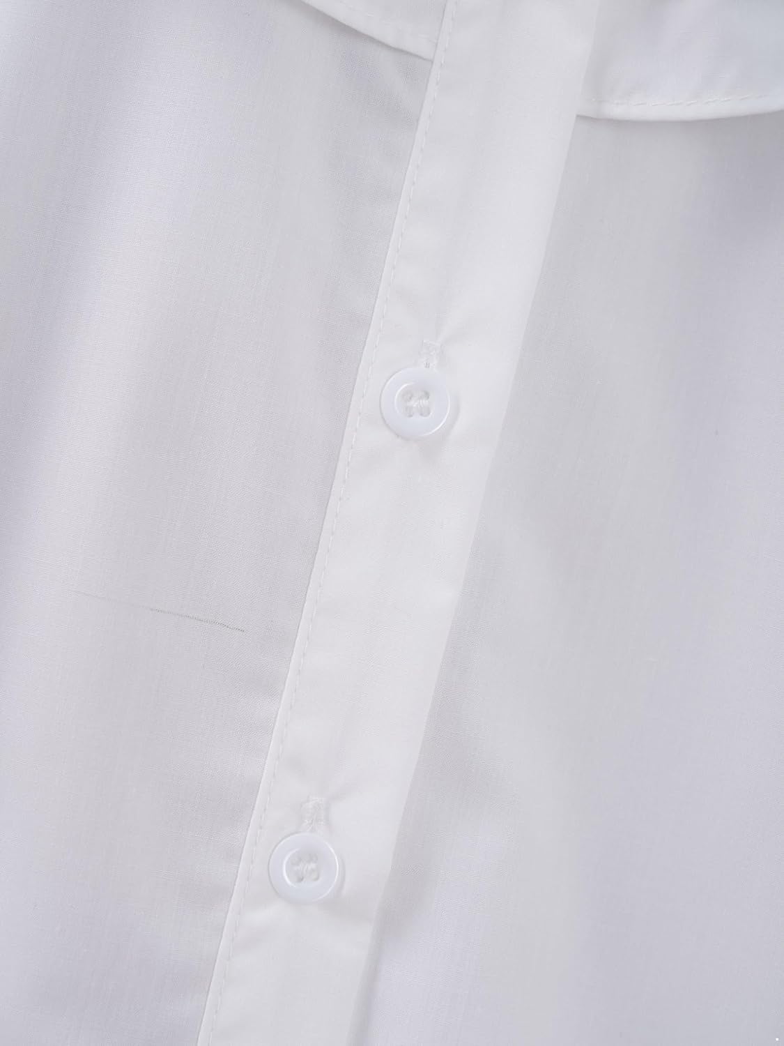 Freebily Girls White Blouse for Kids Long Sleeve Cute Ruffled Button Down Shirt School Uniform Casual Blouse