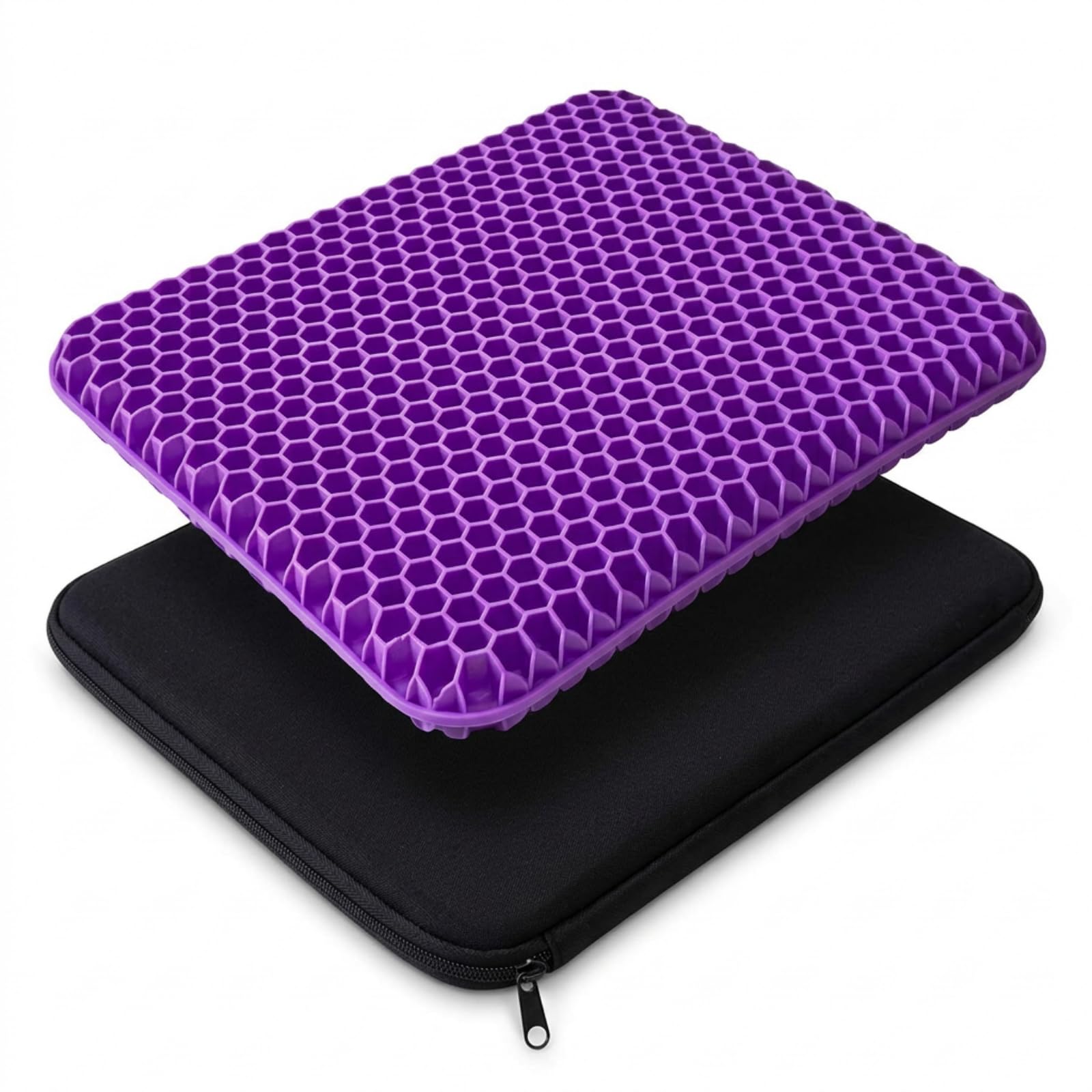 Seat Cushion Gel Seat Cushion Wheelchair Cushion Honeycomb Coccyx Pain Relief Office Car (Purple,M(45 * 45 * 3.5cm))