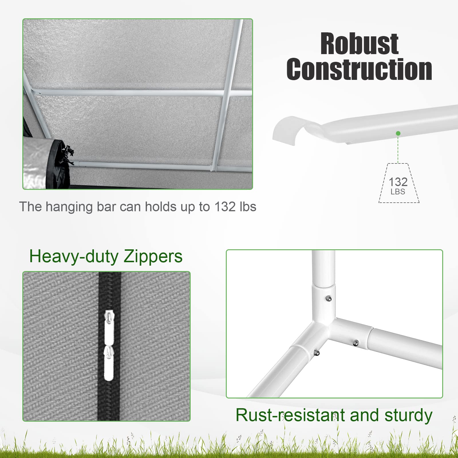 Amazon.co.jp: COSTWAY グロウテント、91.4 cmx91.4 cmx182.9 cm、屋内