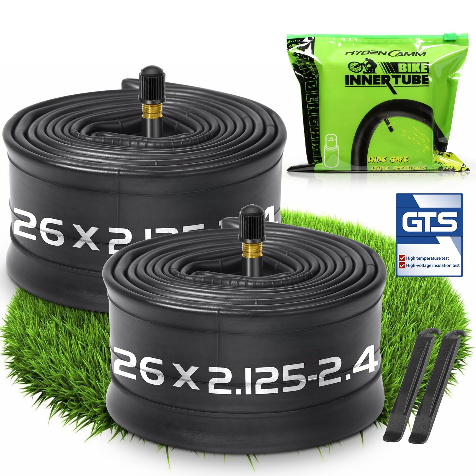 Hydencamm 2/4 Pack 20/26x2.125/2.40 Bike Tube, 20/26x2.125 Bike Inner Tube with 35mm AV Schrader Valve, Butyl 20/26x2.40 Tube with 2 Tire Levers, 20/