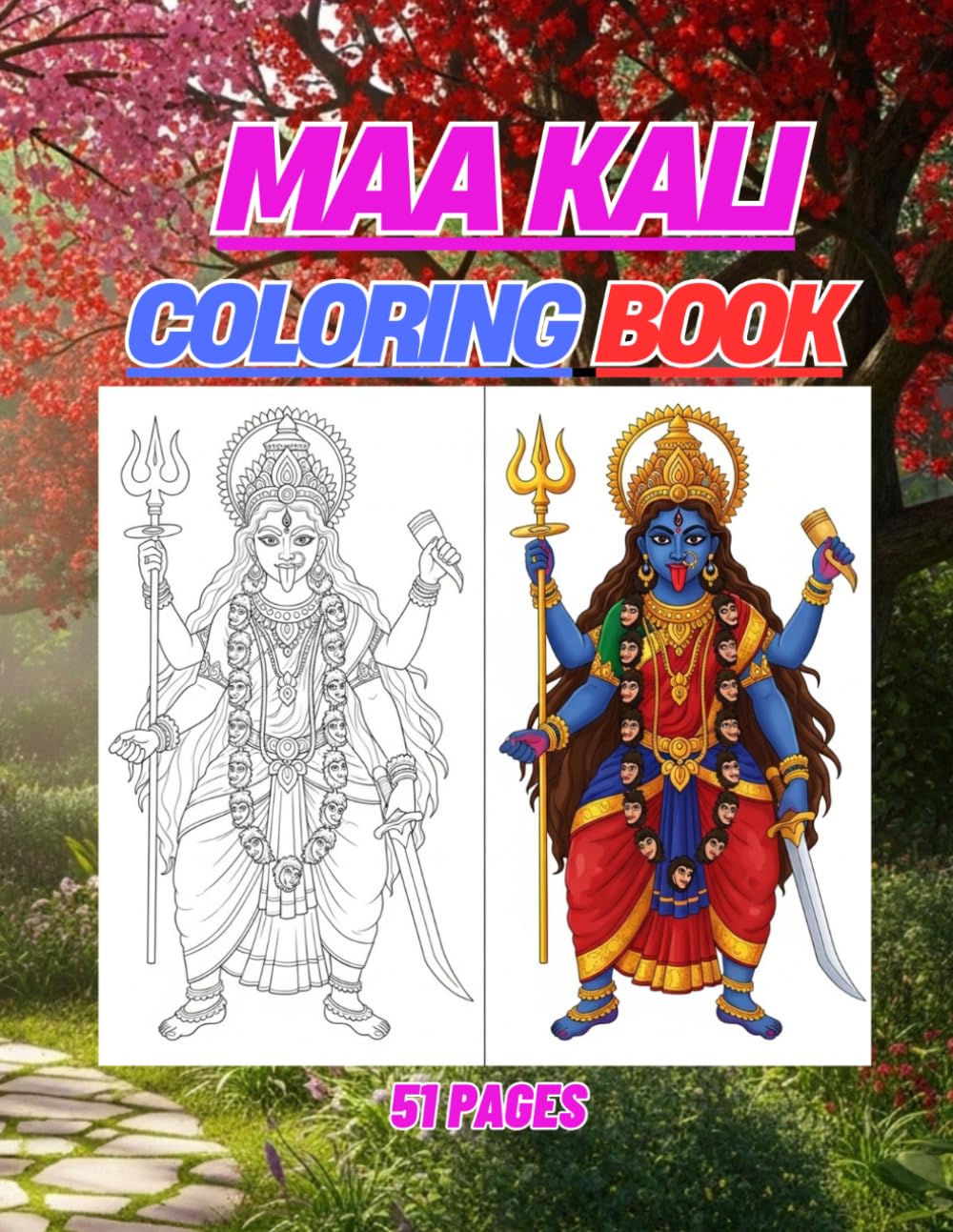 Maa Kali Power and Protection Coloring Book: Goddess Kali Coloring Book with Fierce and Powerful Illustrations for Kids and Adults Divine Protection Activity Book (Adi Shakti Kala Lok)