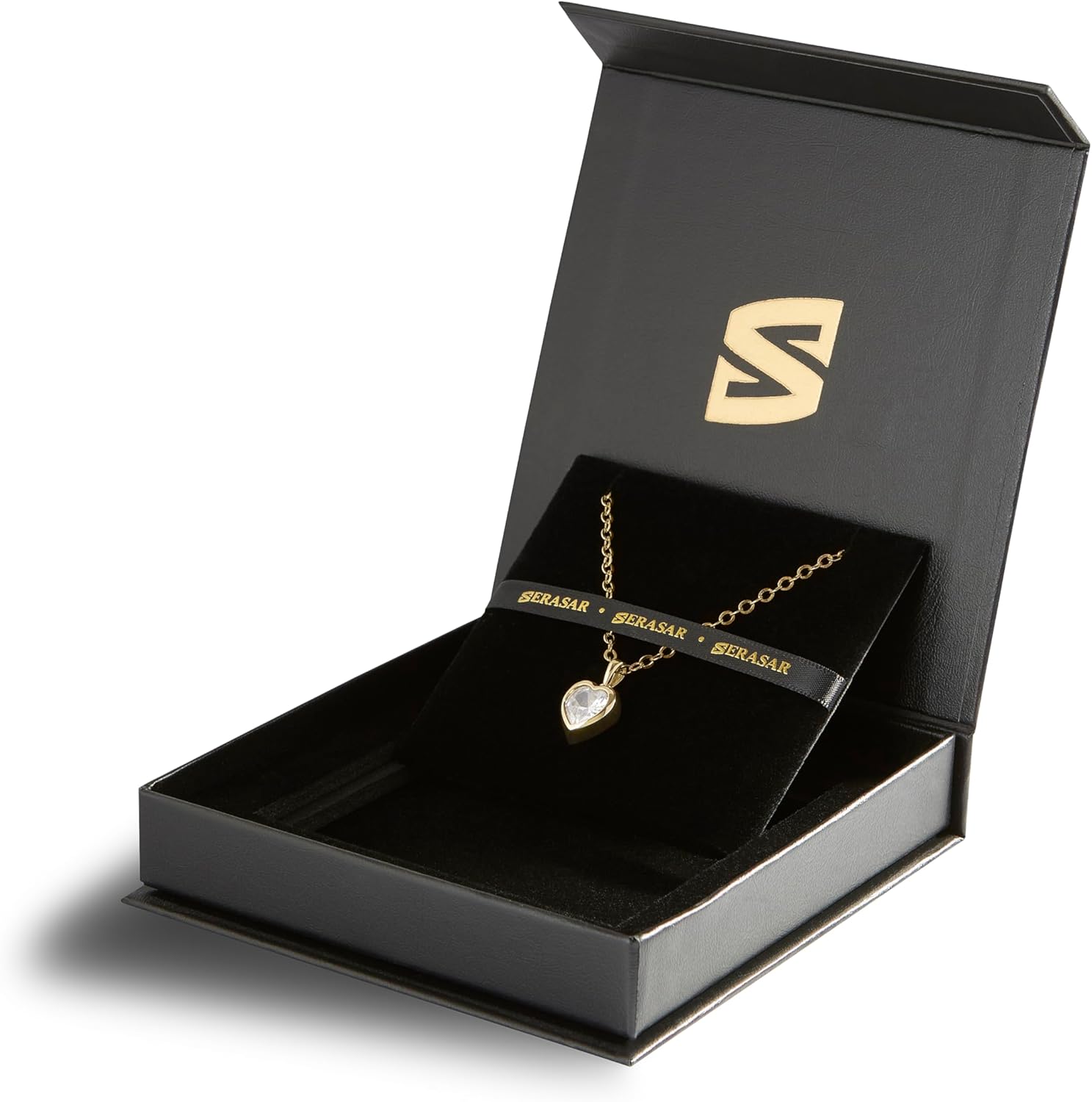 SERASAR Silver Necklace Heart Women 925 Sterling 18-carat Gold Jewelry Chain With Pendant Box Gift Idea Mother's Day Christmas 30 Birthday