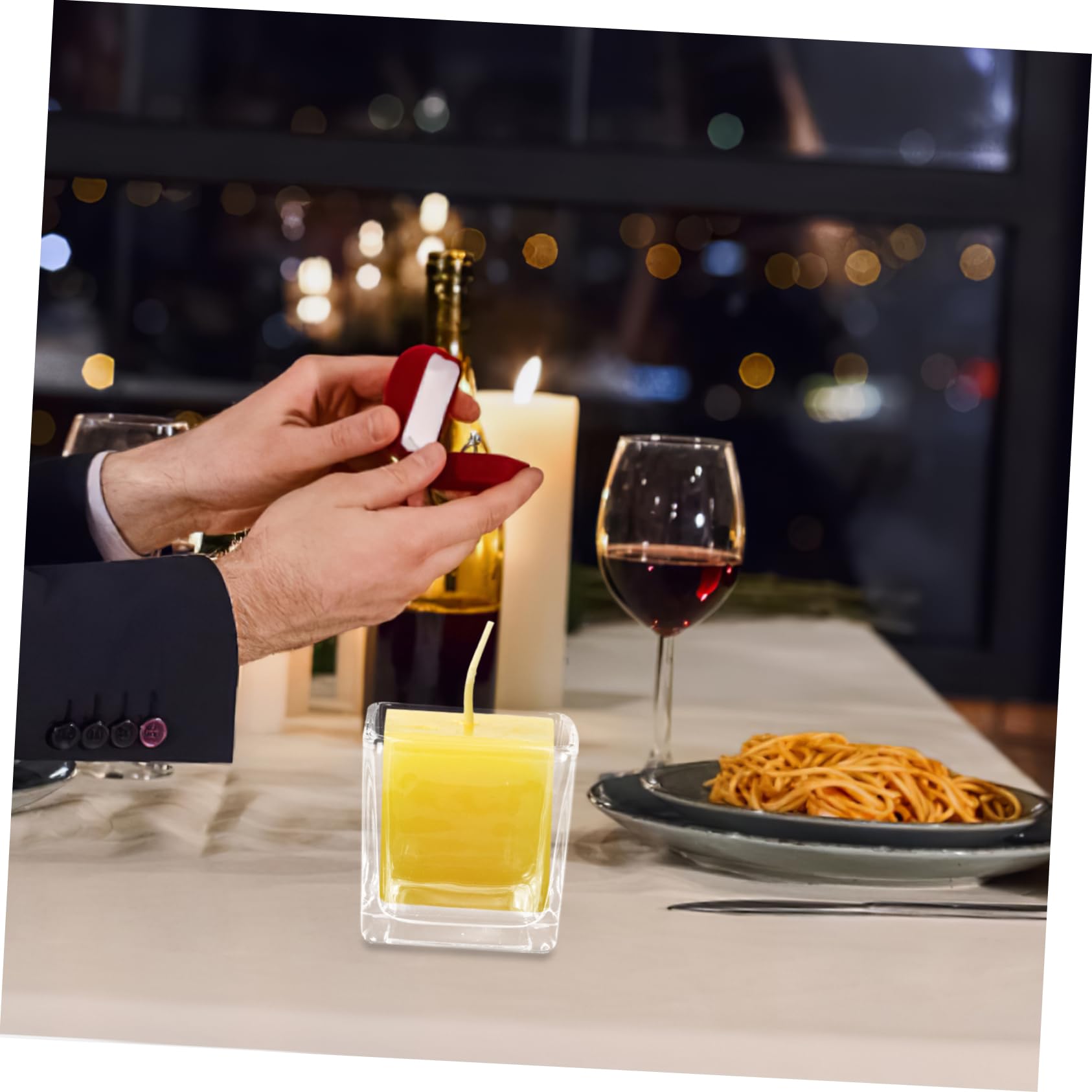 RORPOIR 4 pcs tealight Candle Holders Small Tea Candle Holder Glass Candle jar Glass Candlestick Holder Small vase Card Candle Holders Square Glass Candlestick Holder conical