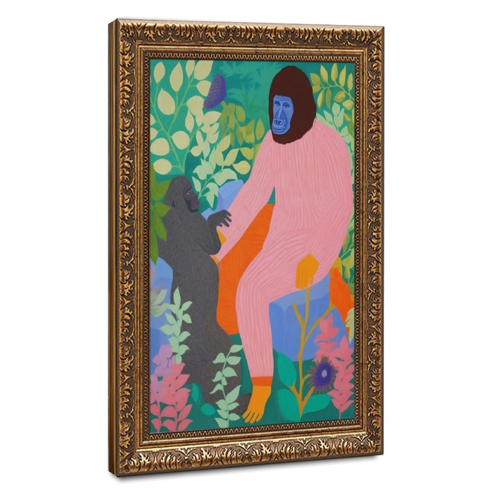Bareronor Maximalist Gorilla Poster (2) Canvas Poster Bedroom Decor Landscape Office Room Decor Gift 20" L X 30" W