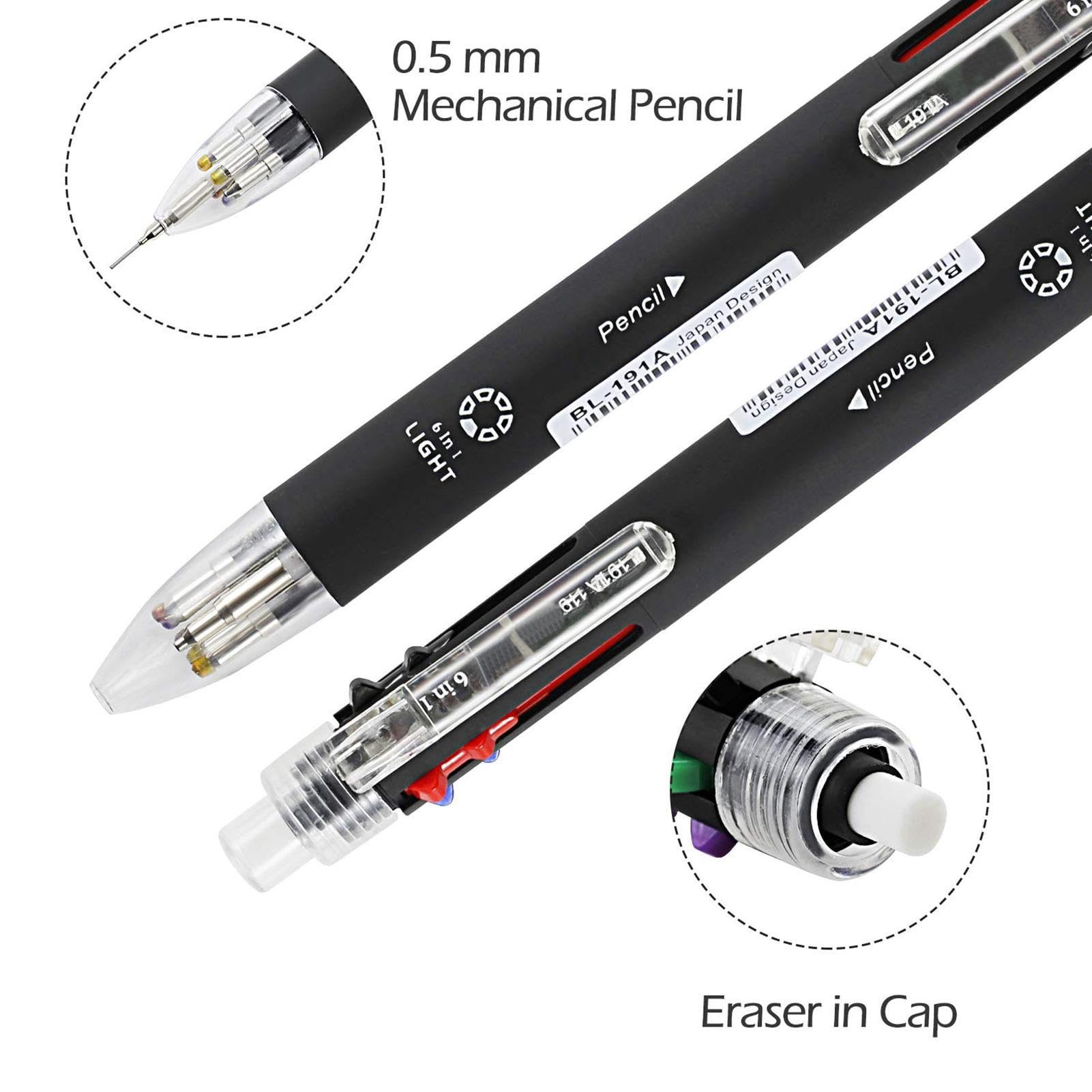 Penne Multicolore Sostituibili - Set 5 Color Con Matita Integrata Per Scuola E Ufficio - Foto 11