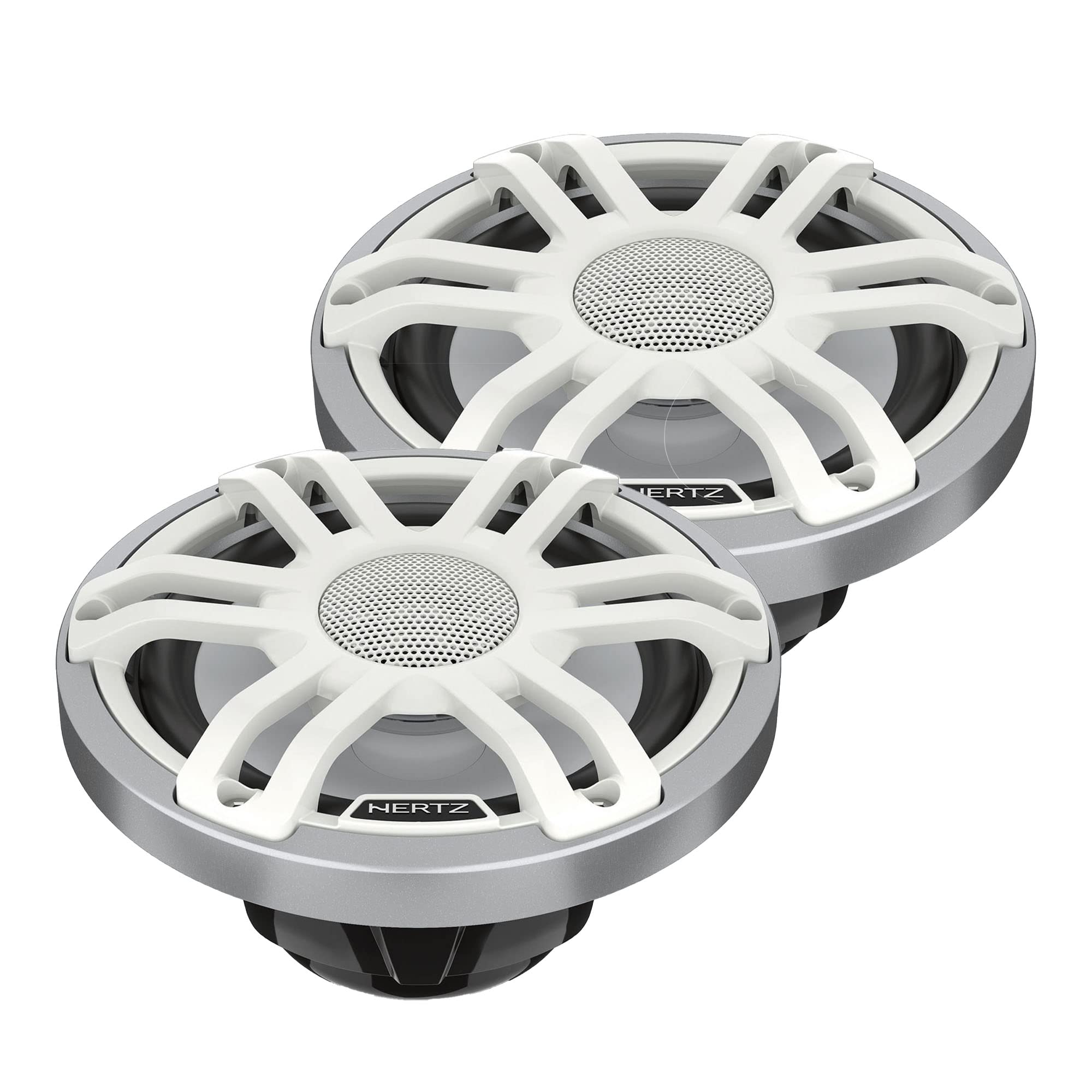 Hertz HMX 6.5 S‑LD‑SW – Coppia coassiale marino 6,5″ con LED RGB, 75 W RMS / 150 W picco, IP65, griglia bianca verniciabile