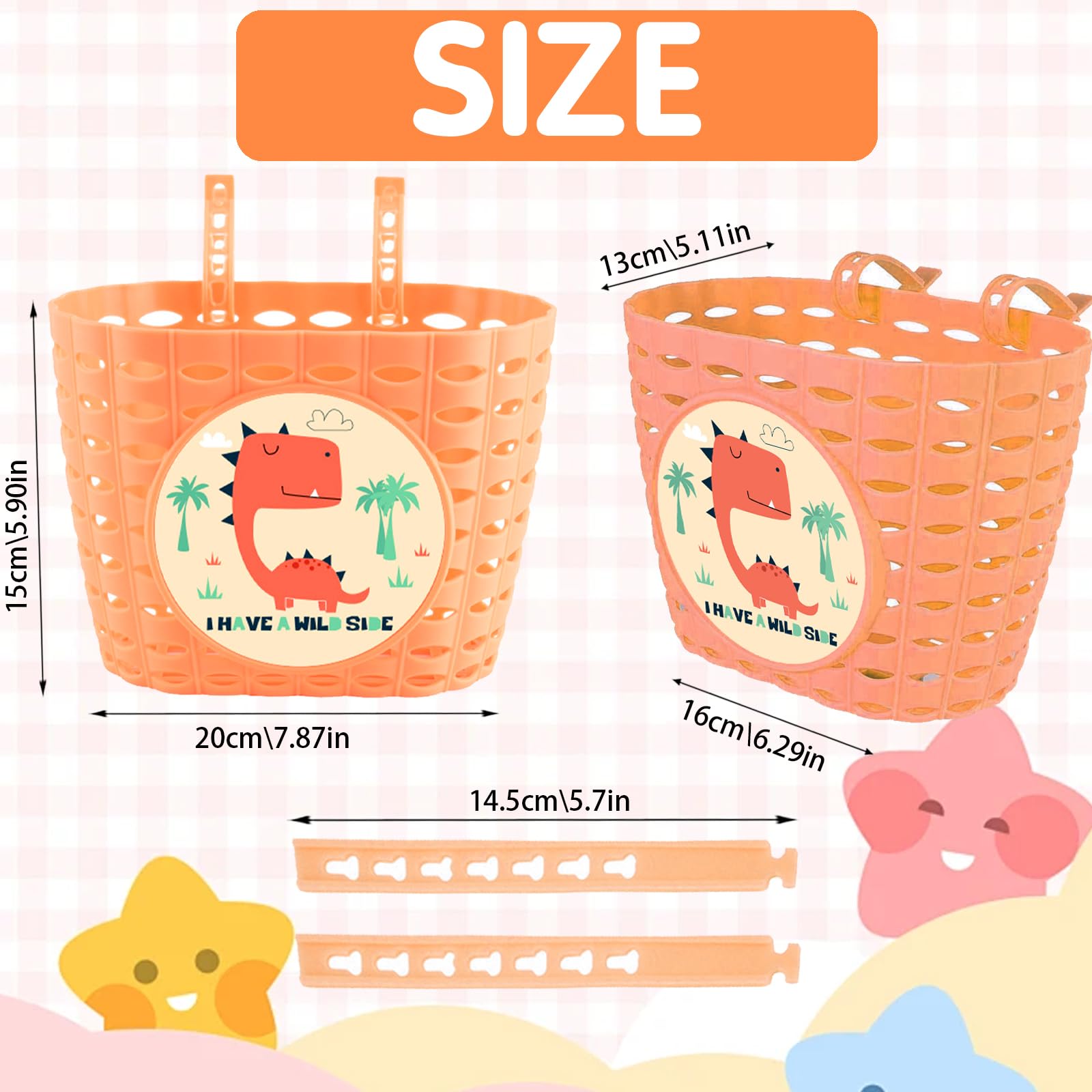 Harilla Panier Avant Pour Vélo Enfant – Sangle Réglable, En PP Résistant, Pour Tricycle Et Petit Vélo, Idéal Pour Ranger Jouets Et Goûters