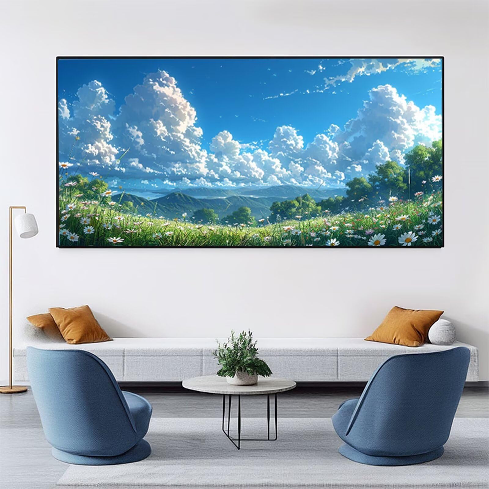 Malen Nach Zahlen XXL Frühling Malen Nach Zahlen Erwachsene Landschaft 60x120 cm, Ohne Rahmen, DIY Paint by Numbers Set mit Acrylfarben und Pinseln, Knitterfreie Leinwand, Wand Deko, Geschenk RB-422