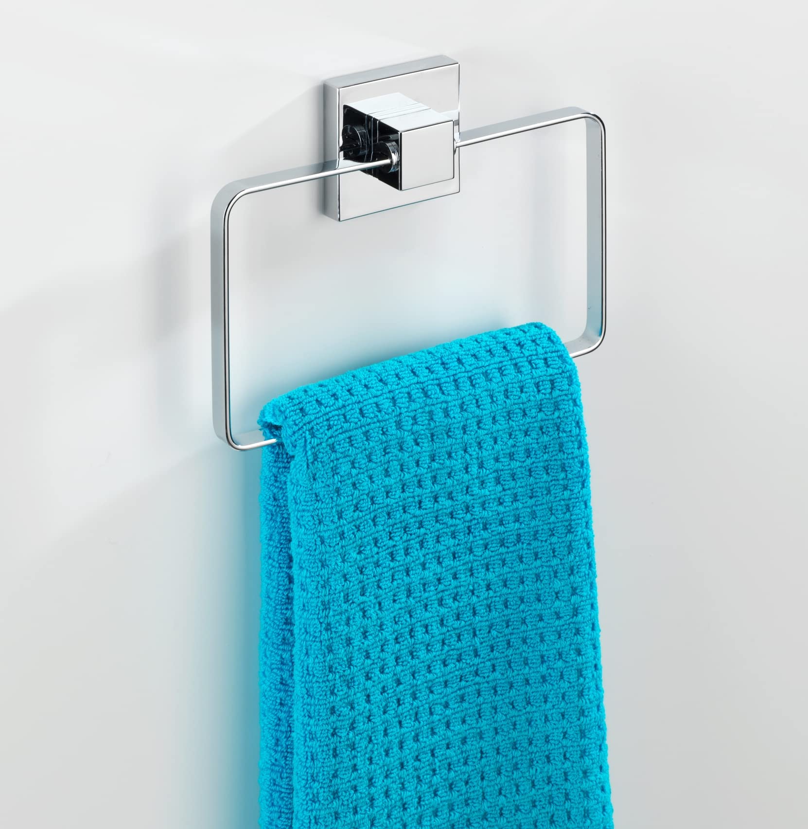 WENKO Vacuum-Loc® Anneau Porte-Serviettes en Acier INOX Quadro Porte-Serviettes Brillant