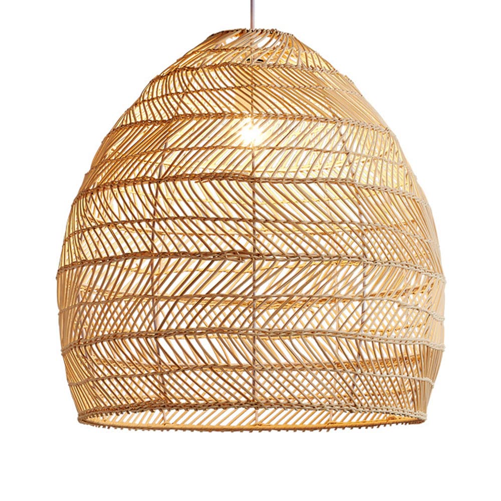 LYMSXAZOU Creative Rattan Chandelier Vintage Woven Hanging Lamp Southeast Asian Restaurant Pendant Lights Indoor Or Outdoor Chandeliers Chinese Style LampShade For Living Room,Dinner Room