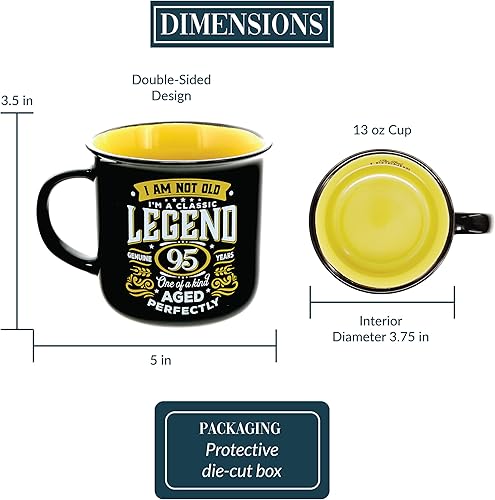 Miniatura 10 de Pavilion Gift Company - 80 años - Taza de cerámica de 13 onzas, taza de café de doble cara, regalo de cumpleaños, chicos, mujeres, mamá, papá,