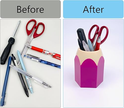 Miniatura 6 de Soporte de escritorio con forma de lápiz, multifuncional lindo soporte de almacenamiento de papelería, organizador de escritorio estético para la