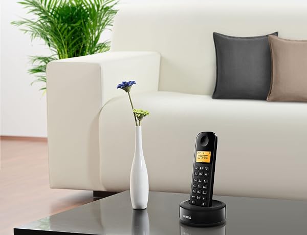 Philips D1602B / 01- Teléfono DECT inalámbrico con 2 Auriculares, Pantalla Grande (4,1 cm) e identificador de Llamadas - Negro - 3