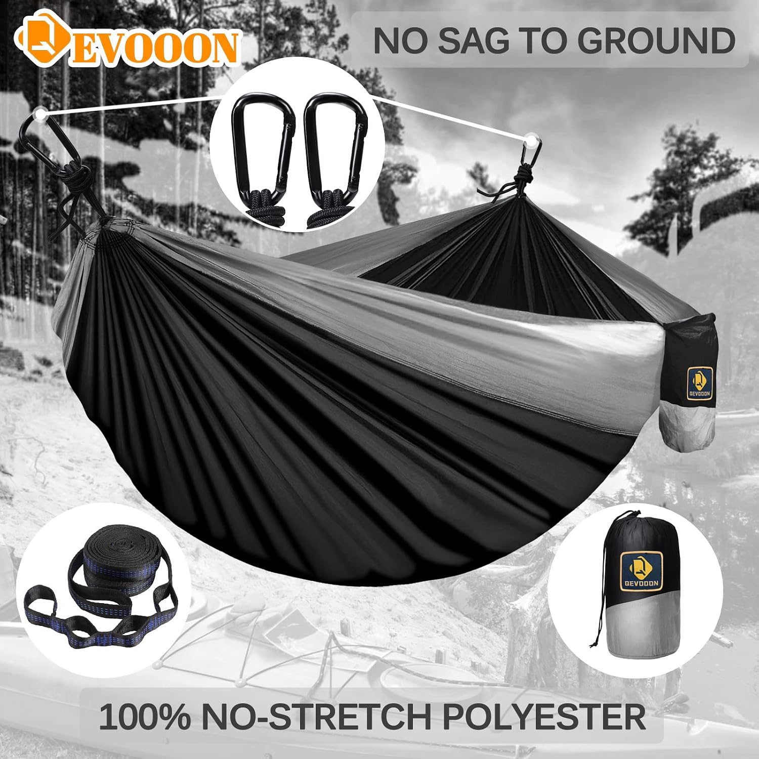 Camping Hammock for Outside,Double Hammock with Tree Straps(18+1Loops) 210T Nylon Parachute Lightweight Portable Hammock for Outdoor Travel,Hiking,Backpacking,Hunting,Outdoor,Beach,Camping Gear