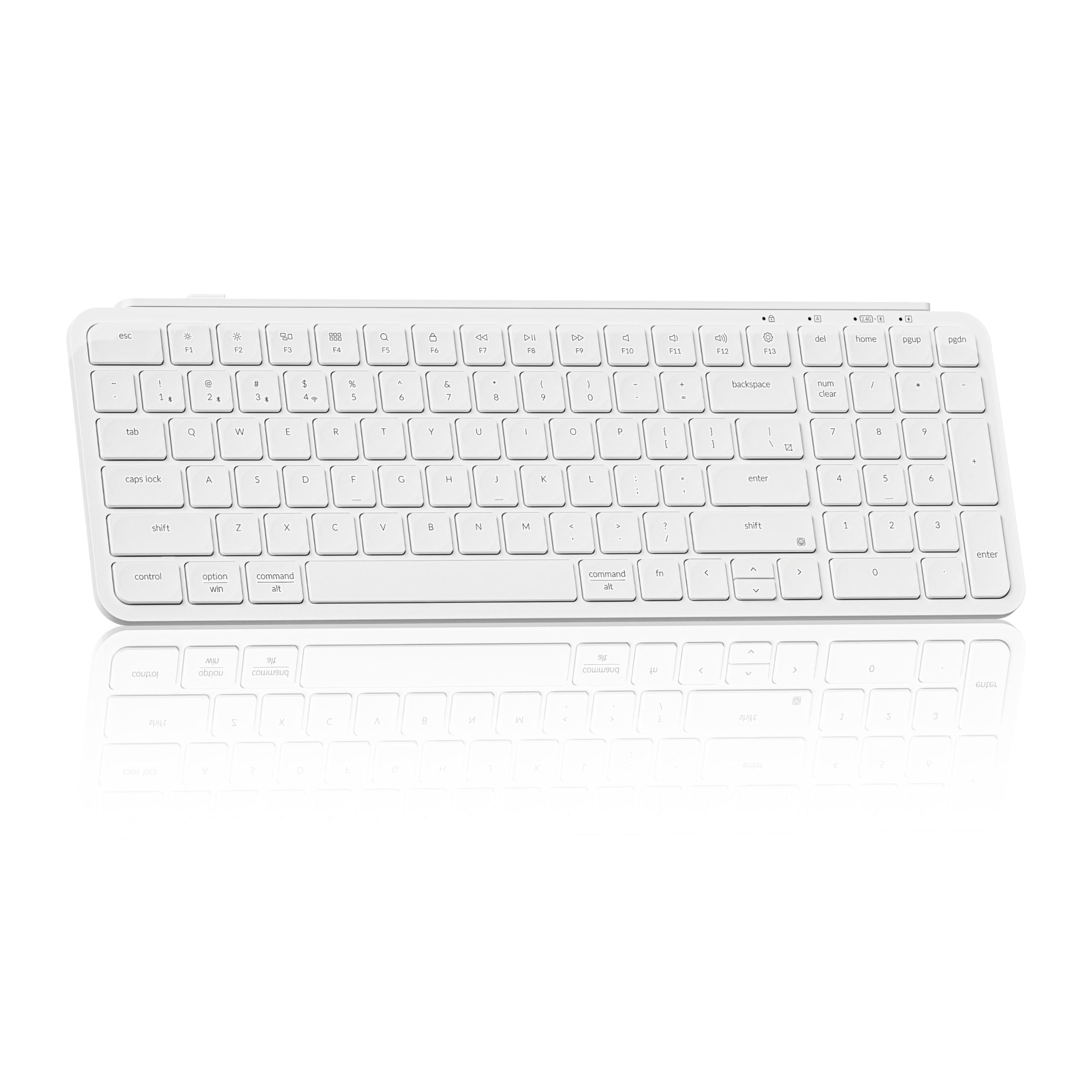 Keychron Ultra-Slim B2 Pro Bluetooth Keyboard, 2.4 GHz Wireless & Wired Lightweight 96% Layout, Programmable Launcher with Numeric Keypad Compatible for Mac Windows Linux - Ivory White