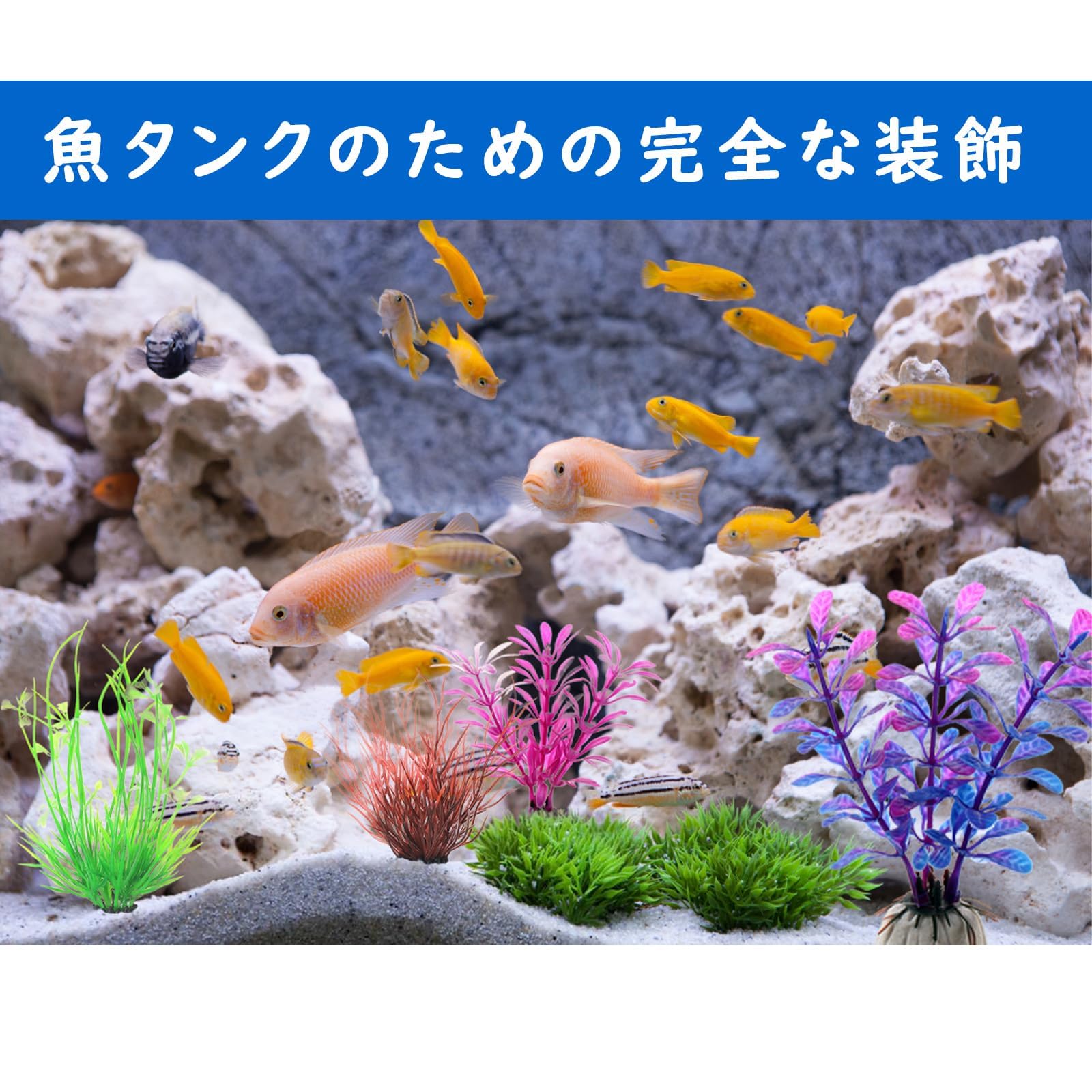 Amazon.co.jp: 水草 人工 水槽用 水草セット (12本セット) メダカ ベタ