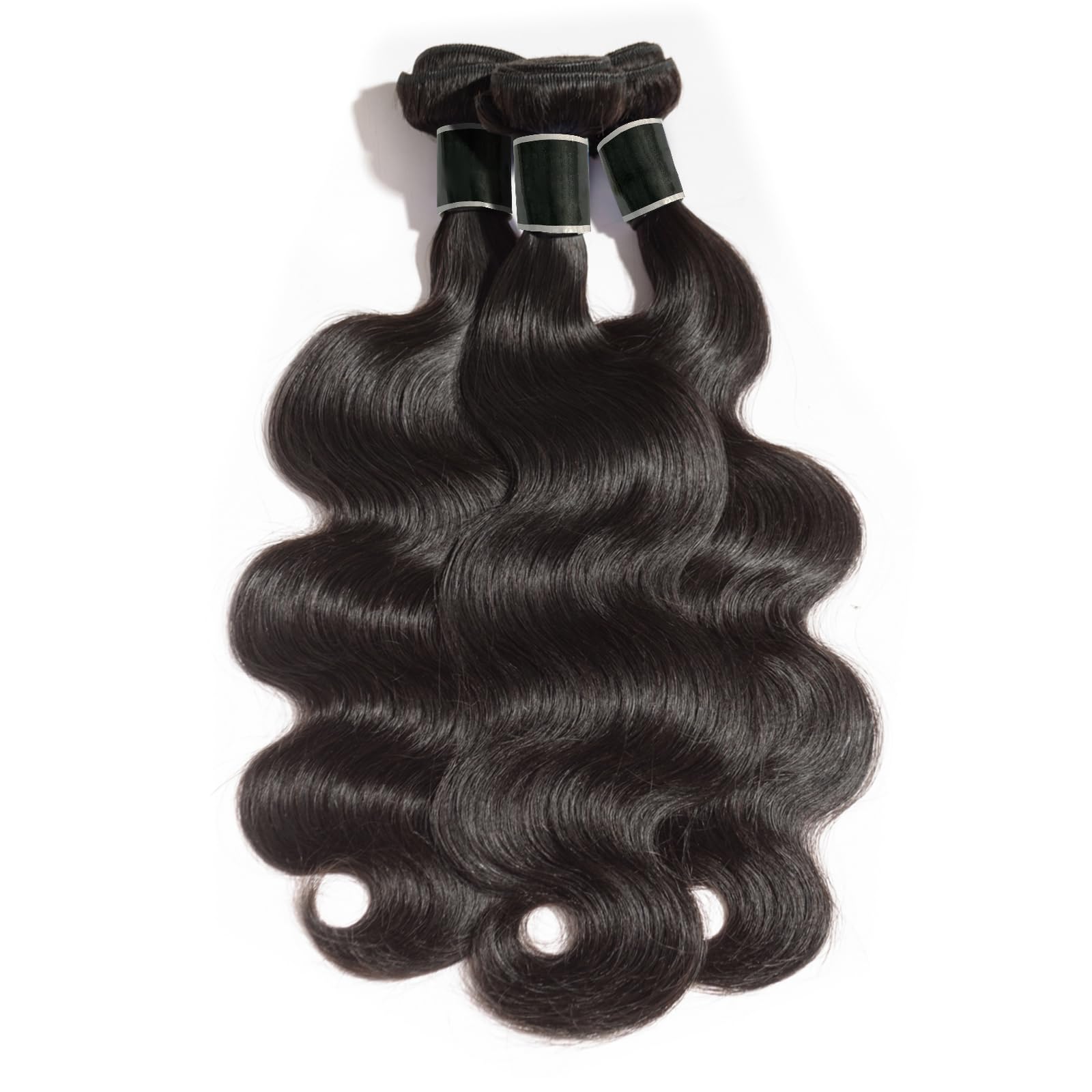 Photo 1 of ASHINE Human Hair Bundles Body Wave, Unprocessed Cambodian Raw Hair Bundles for Women Natural Black 26 28 30 Inch, Keep Soft and Silky After Multiple Washes