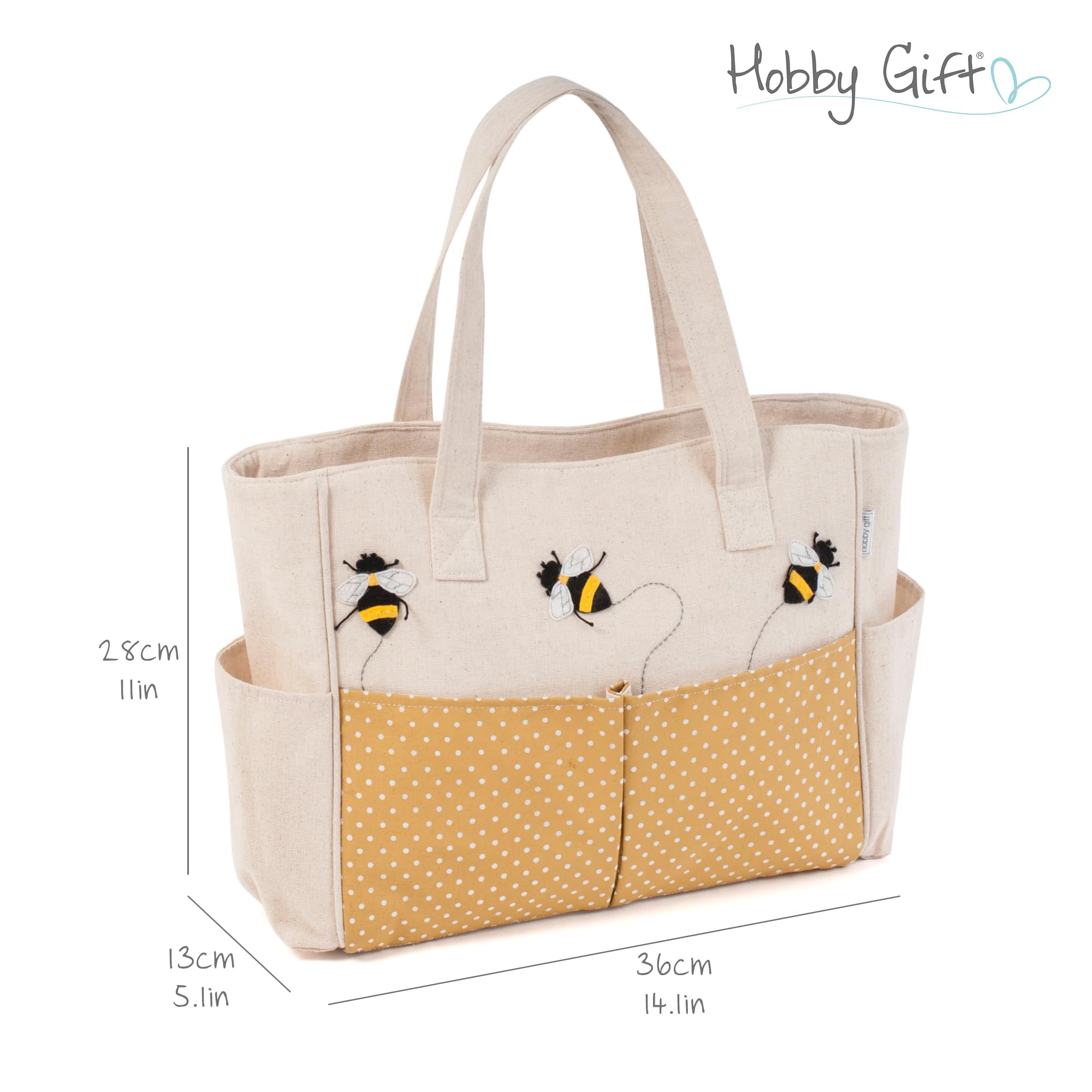 Hobby Gift Sac fourre-tout à bandoulière pour artisanat, passe-temps, couture, Appliqué Abeille