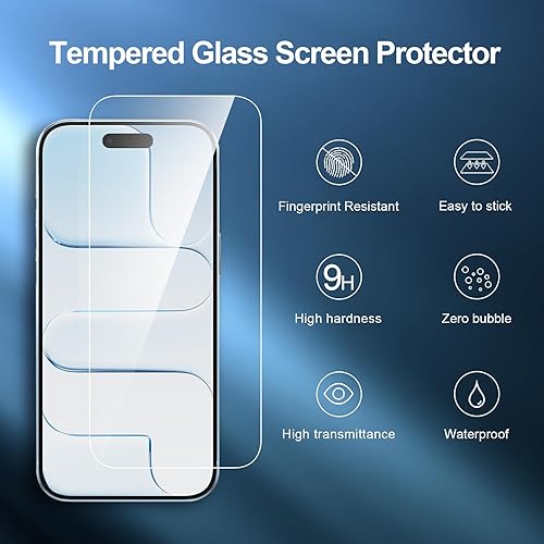 Miniatura 102 de NEW'C - Paquete de 3 protectores de pantalla para iPhone 14, iPhone 13, iPhone 13 Pro (6.1 pulgadas), protección mejorada de vidrio templado