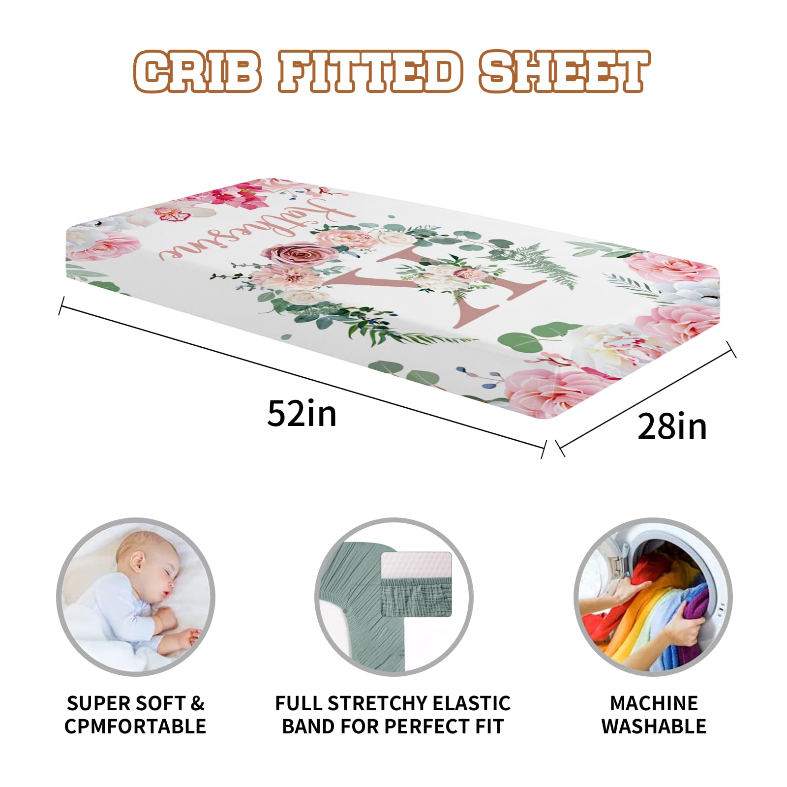 Baby Girl Nursery Bedding Personalized Crib Sheet With Baby Name ...