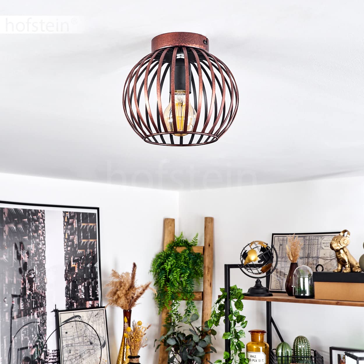 NETTLIFE Plafondlamp met 3 zwarte spots, maximaal 25W, E27, vintage, voor salon, slaapkamer