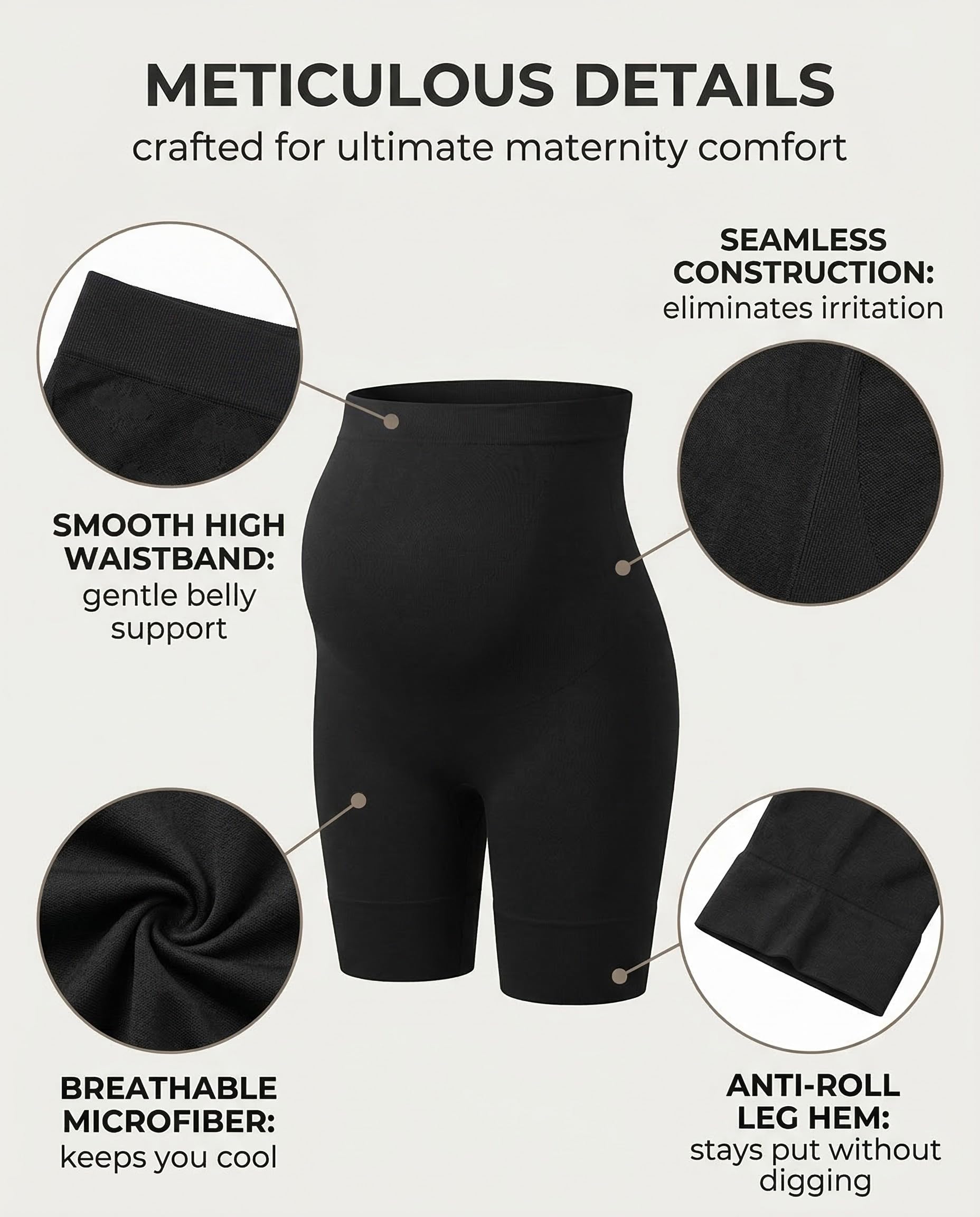 HSIXHAF Bragas Embarazada Cintura Alta Pantalon Antirozaduras Mujer Verano Ropa Interior Premamá - negro/XXL — view 5