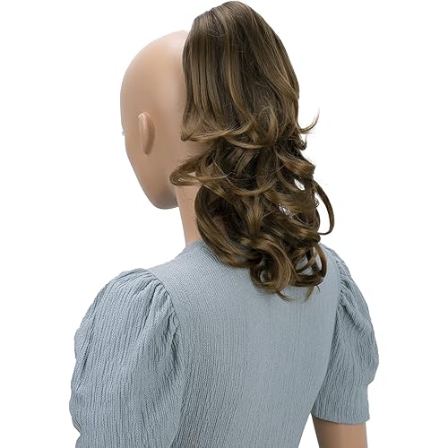 PRETTYSHOP 14" Hair Piece Pony Tail Clip On Extension Voluminous Wavy Heat-Resisting Brown mix # 6T27 H129
