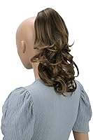 Vista 30 de PRETTYSHOP - Extensión de cabello rizado voluminoso, cola de caballo de 14 pulgadas con clip, resistente al calor