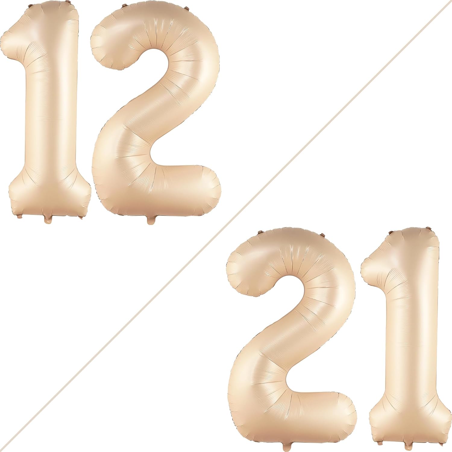 KatchOn, Huge Caramel 12 Balloon Number - 40 Inch | Caramel Number 12 Balloon for Groovy 12th Birthday Decorations | Happy 12th Birthday Balloons | 12 Balloons for Sweet 12 Birthday Party Decorations