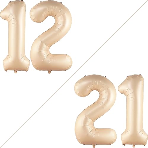 Vista 29 de KatchOn, Globo verde oscuro del número 12, 40 pulgadas, globos verdes del número 12 para decoraciones de cumpleaños de 12