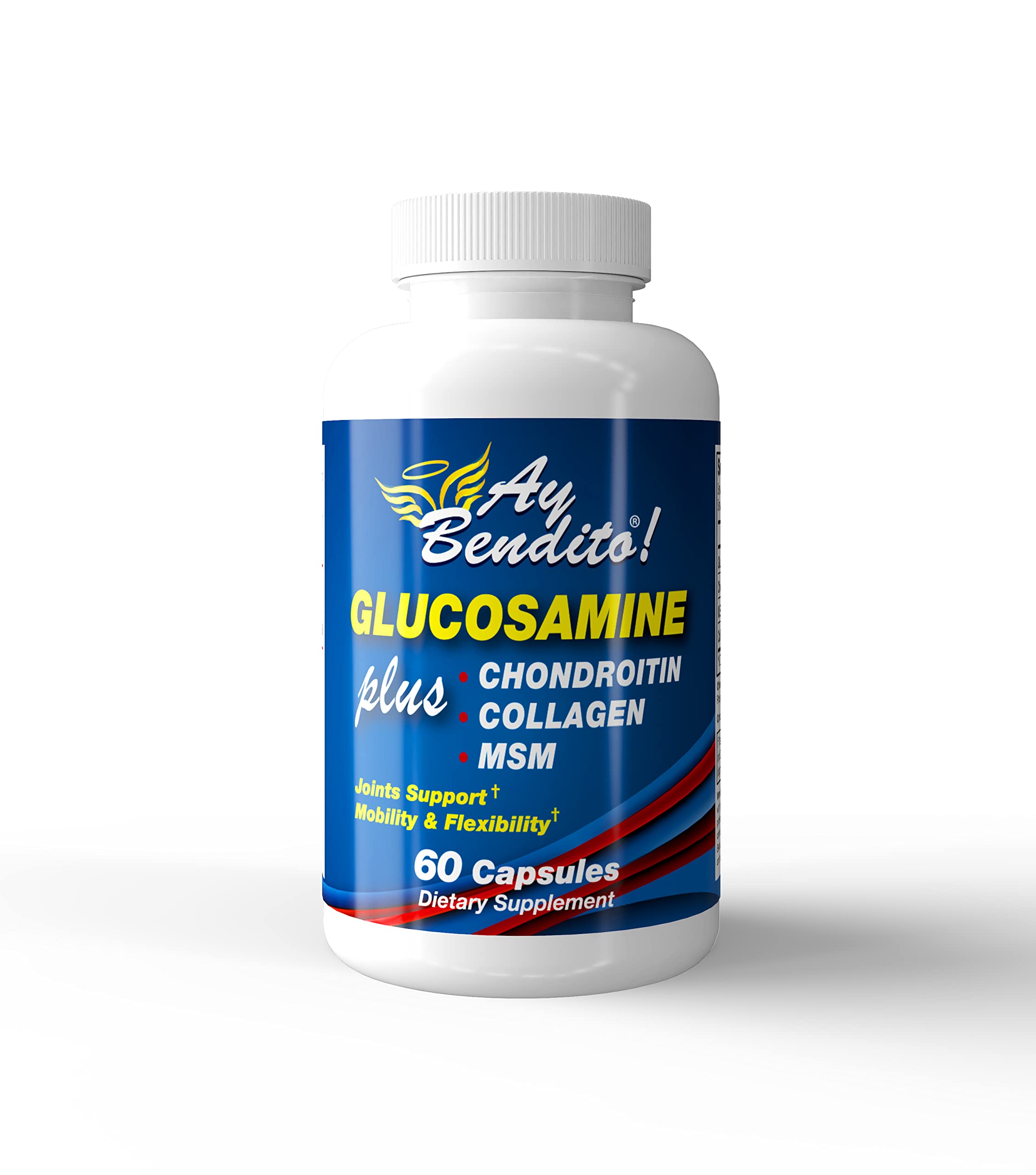 Glucosamine Plus - Chondroitin - Collagen - MSM Supplement - Joint Support and Mobility - 60 Capsules