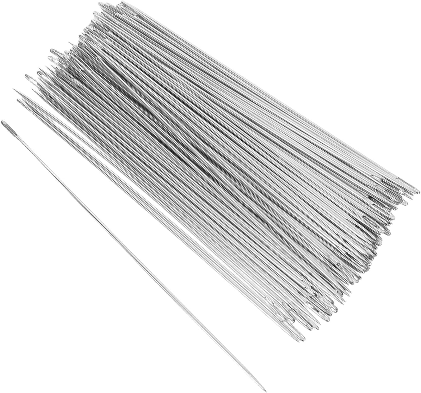 Gogogmee 100pcs Large Eye Hand Sewing Needles Fine Tip Embroidery Needles Set for Cross Stitch and Leather Crafts Hand Embroidery Supplies for DIY Art Projects