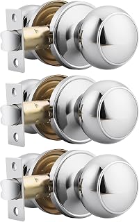 Probrico three-pack polished chrome interior passage door knobs