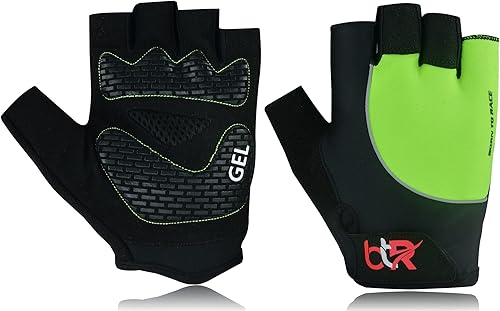 Miniatura 7 de Guantes de ciclismo de gel acolchados de medio dedo guantes de silicona impresión transpirable peso ligero bicicleta entrenamiento ciclismo guantes