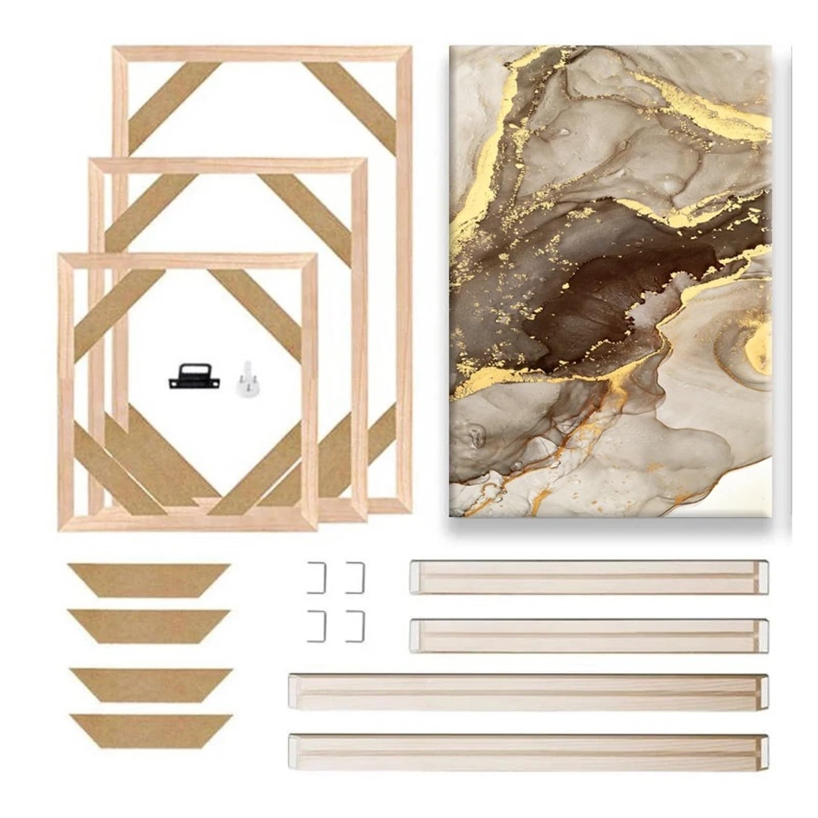 LNNXSZ Wooden photo frame 30x40 40x60 50x70cm Canvas Frame Wooden Frames Wooden Photo Oil Painting Canvas Diamond Painting Frames Canvas Wood Wall Frame(25x35cm)