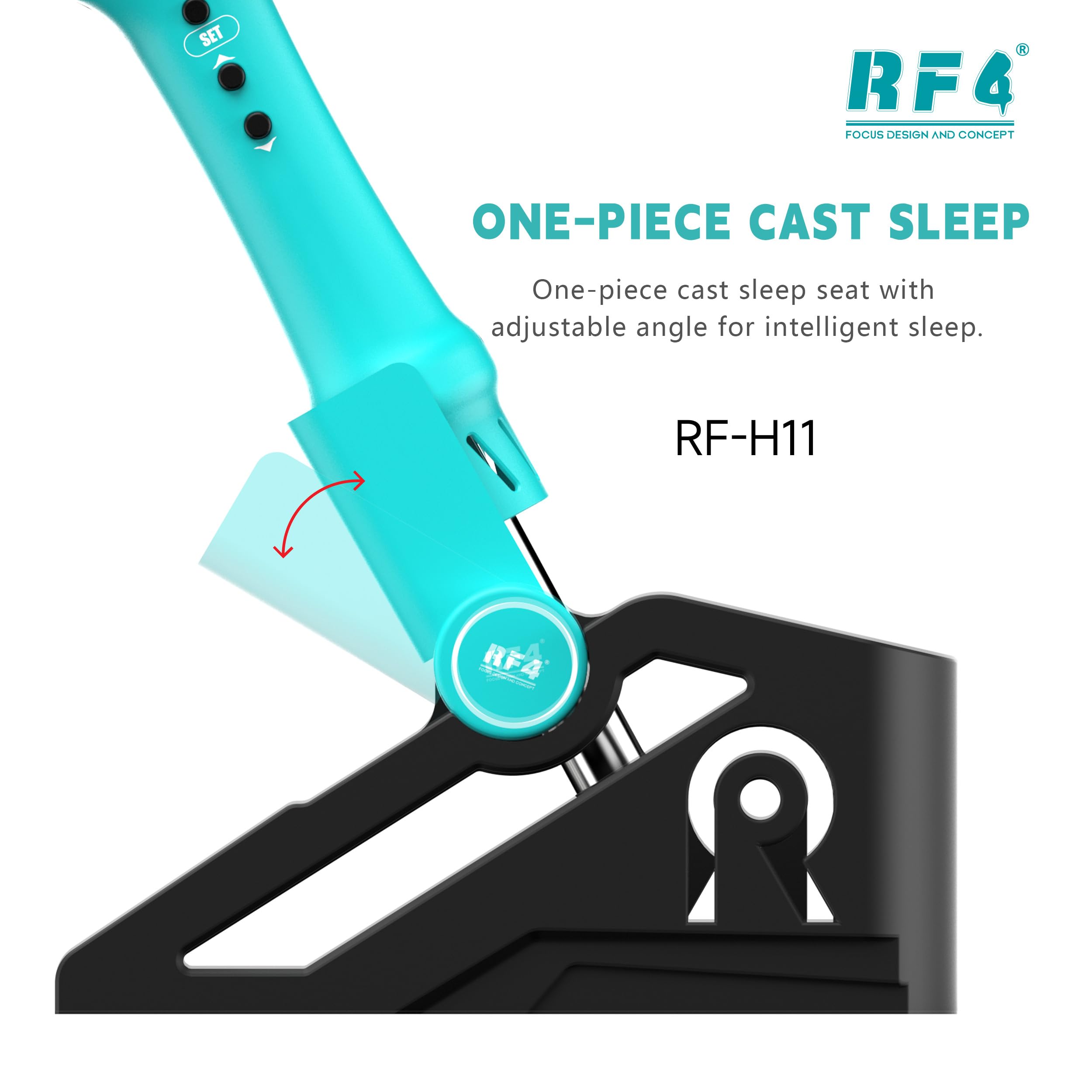 Pistola de aire caliente integrada RF-H11 con base de reposo, hasta 500°, pantalla LCD de aire caliente, ajuste de viento de 10 niveles, reparación de soldadura de PCB y CI