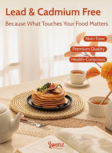 Vista 9 de Sweese - Platos redondos de porcelana (6 unidades), Colores surtidos. Azul series