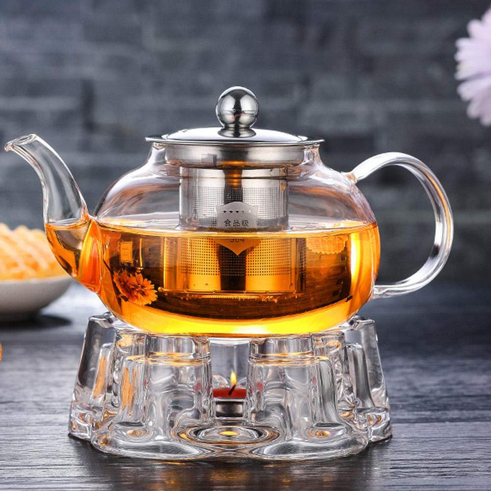 Buy 800ML Heatresistant Glass Teapot with Stainless Steel Infuser Strainer Heat Container Clear