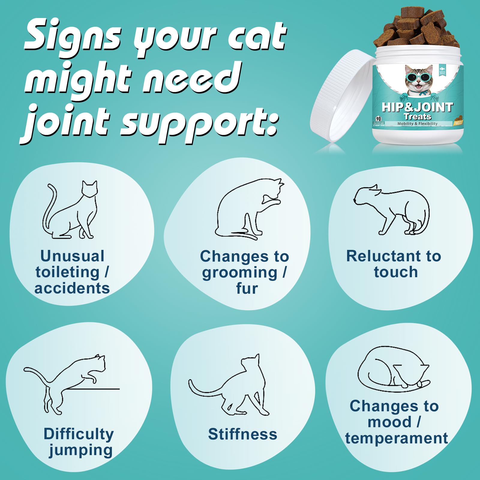 Bailey & Buddies Hip and Joint Supplement for Cats 90 Soft Chews with Glucosamine, Chondroitin, MSM and Green-Lipped Mussel - Image 2