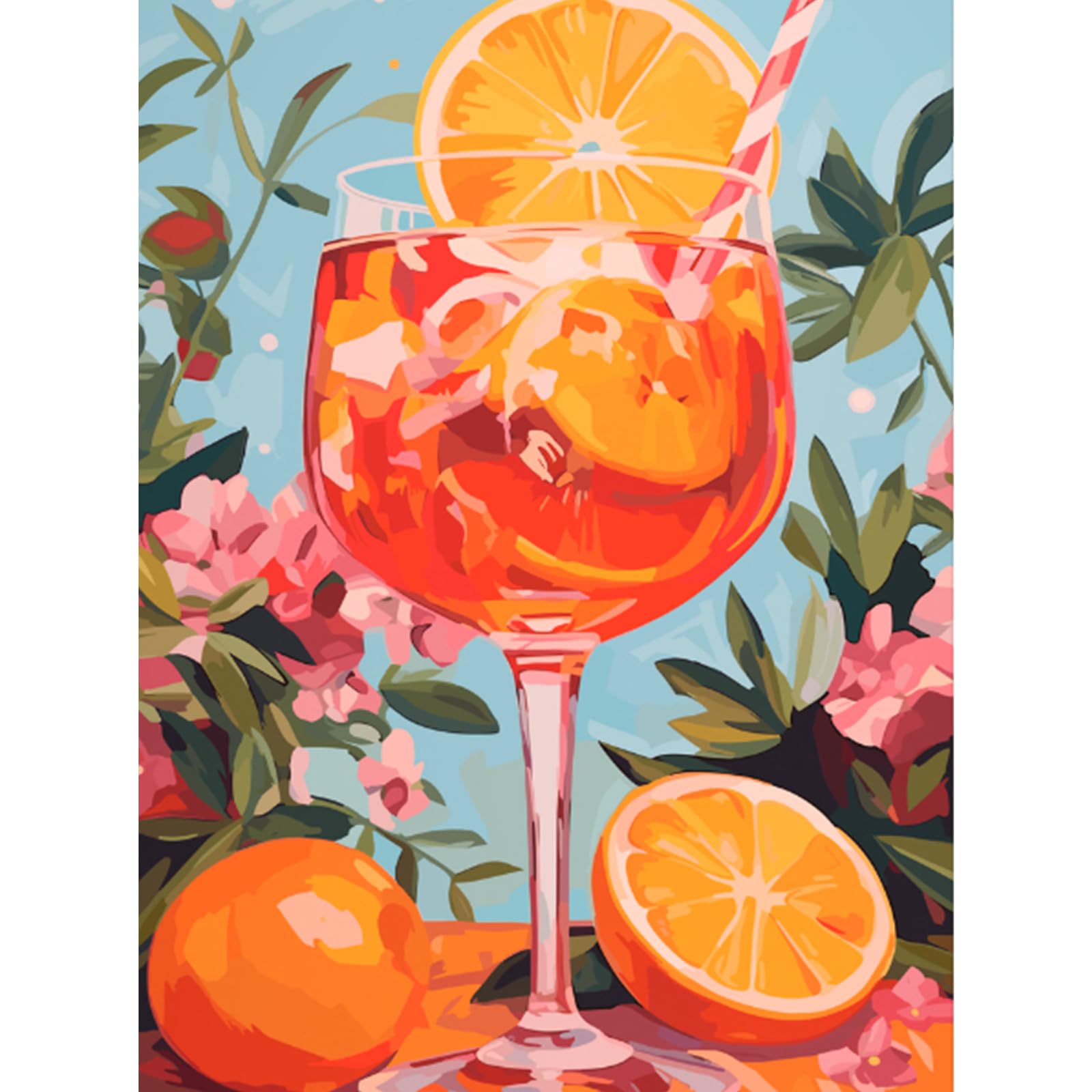 RICUVED Cocktail Diamond Painting Kits for Adults, 5D Fruit Diamond Art Kits Round Full Drill Diamond Painting Kits Crystal Art for Home Decor 30x40cm — image 1