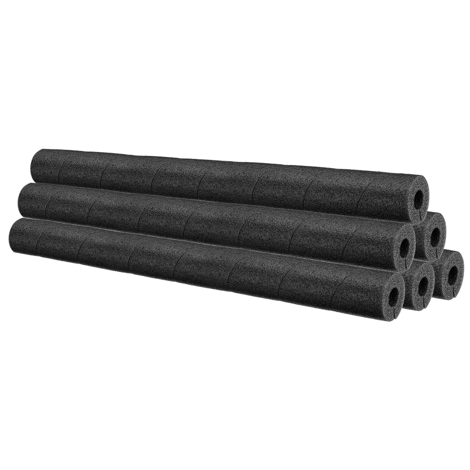 PATIKIL Pipe Insulation Foam Tube, 6Pcs 25" Lx1 IDx0.75 T No Adhesive Pole Wrap Pipe Cover Pool Noodles Multi-Purpose Soft Foam Tubing for Handle Outdoor Swimming Pool, Water Pipes, Black